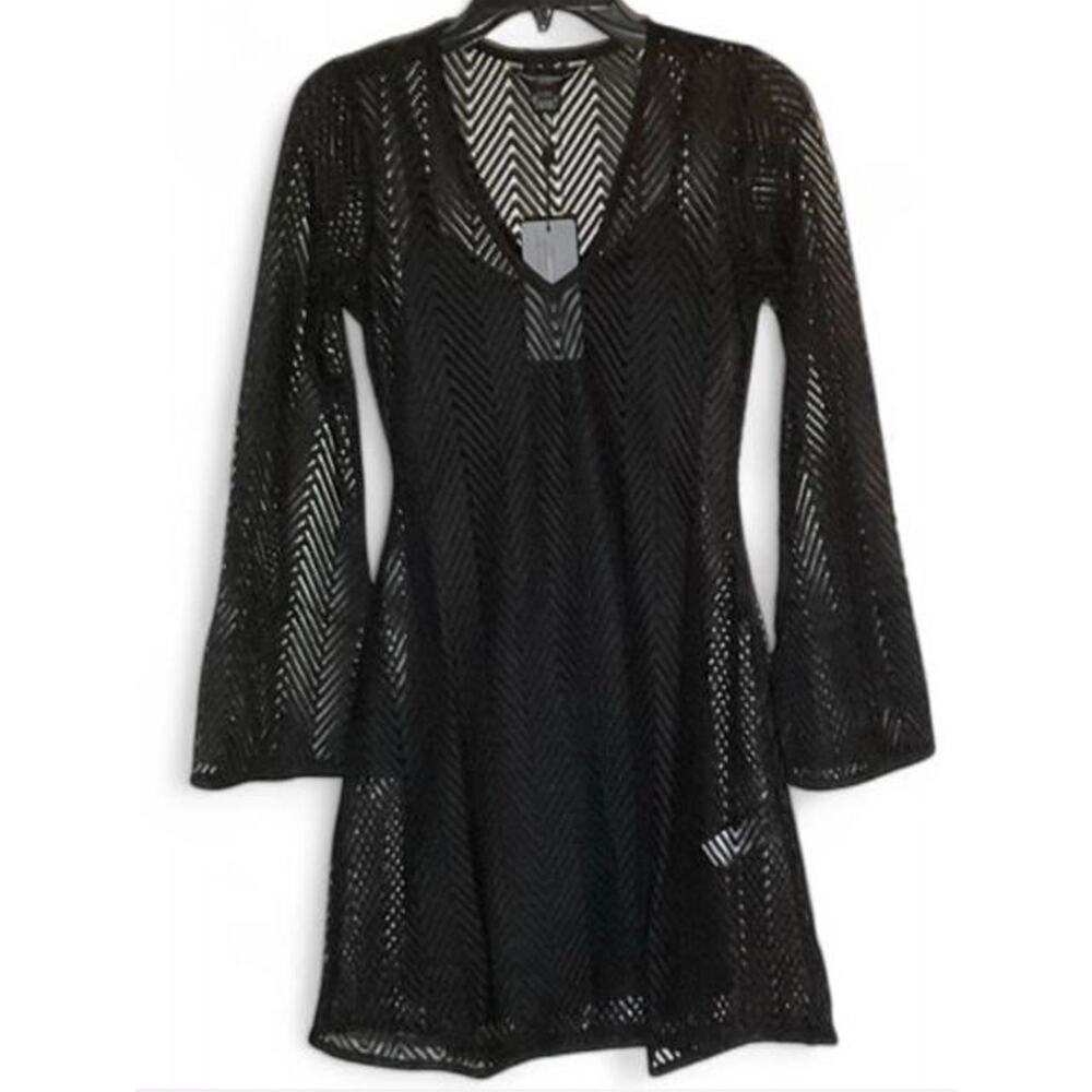 French Connection Black Chevron Dress Whimsygoth Goth 90s Alt Emo Dark 4